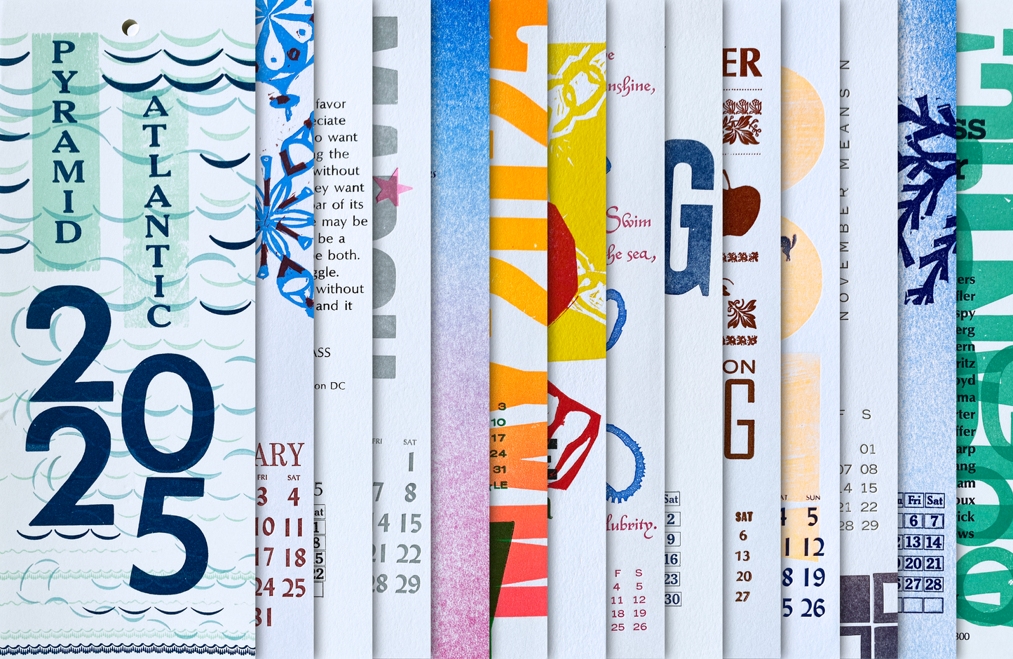 PRE-ORDER 2026 Pyramid Atlantic Letterpress Calendar