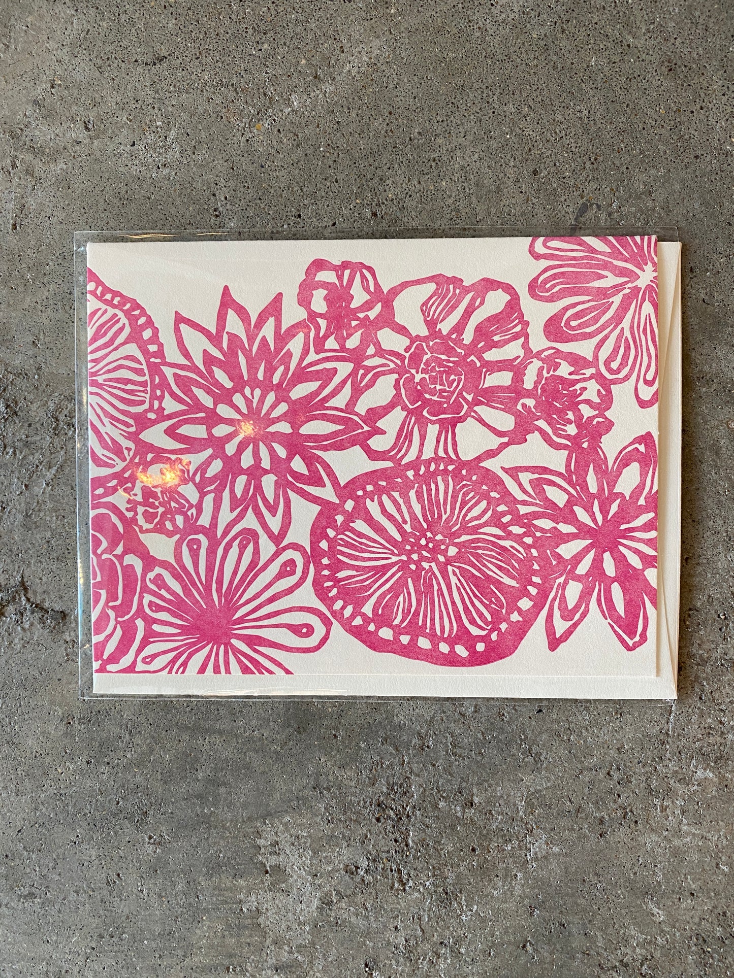 Pink Floral Greeting Card