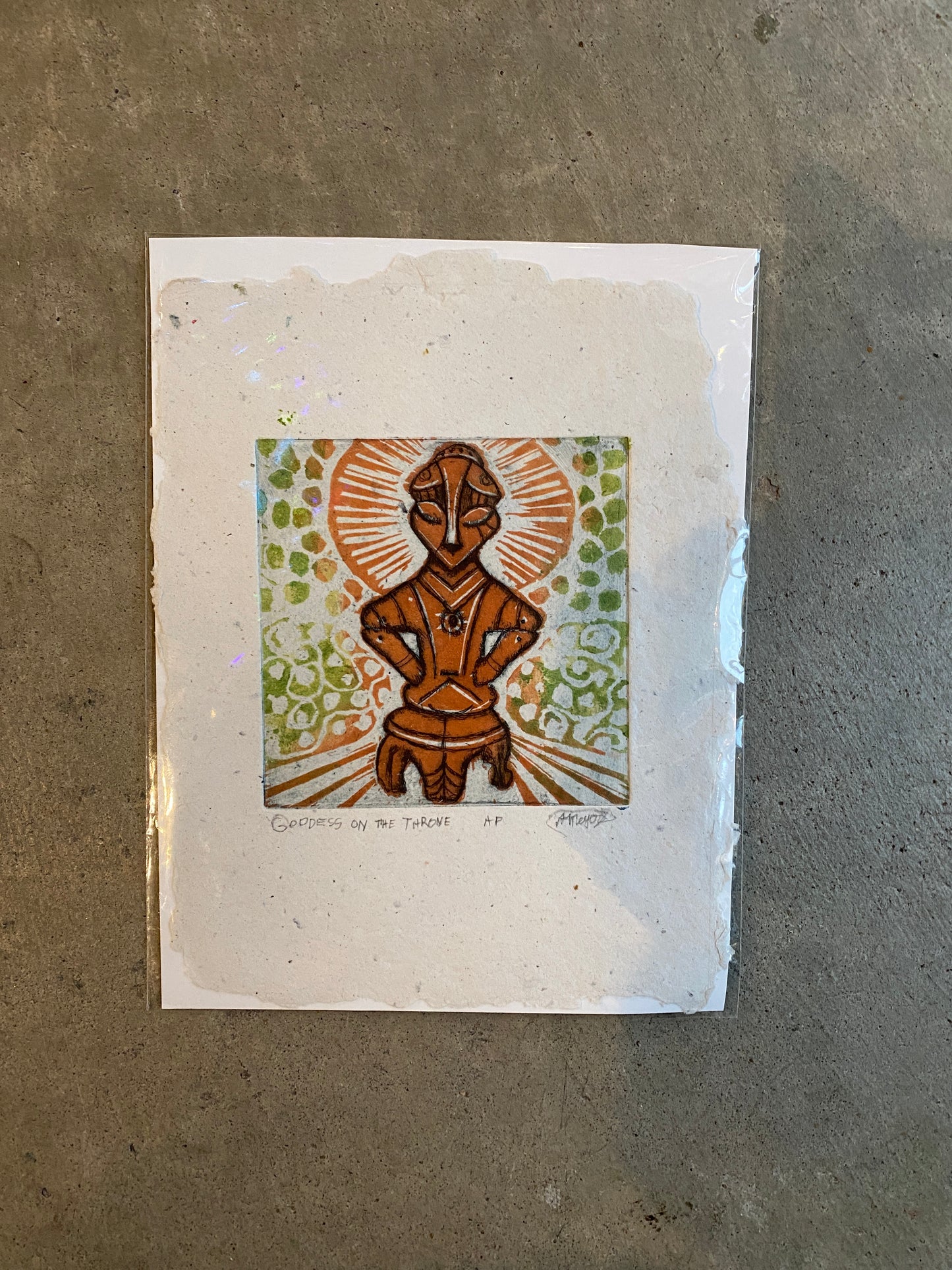 Goddess on the Throne (On Handmade Paper)