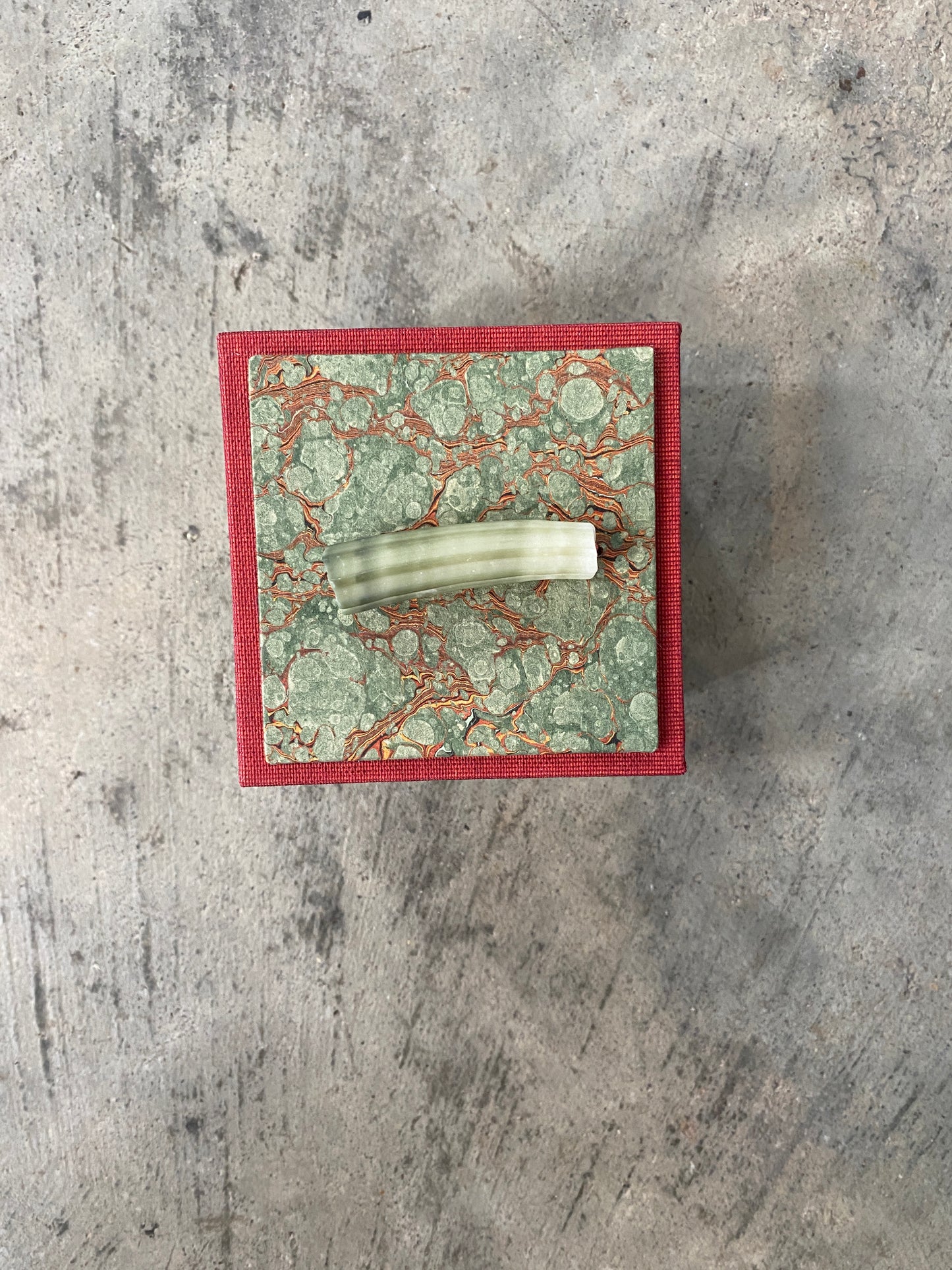Green and Orange Box with Shell Handle