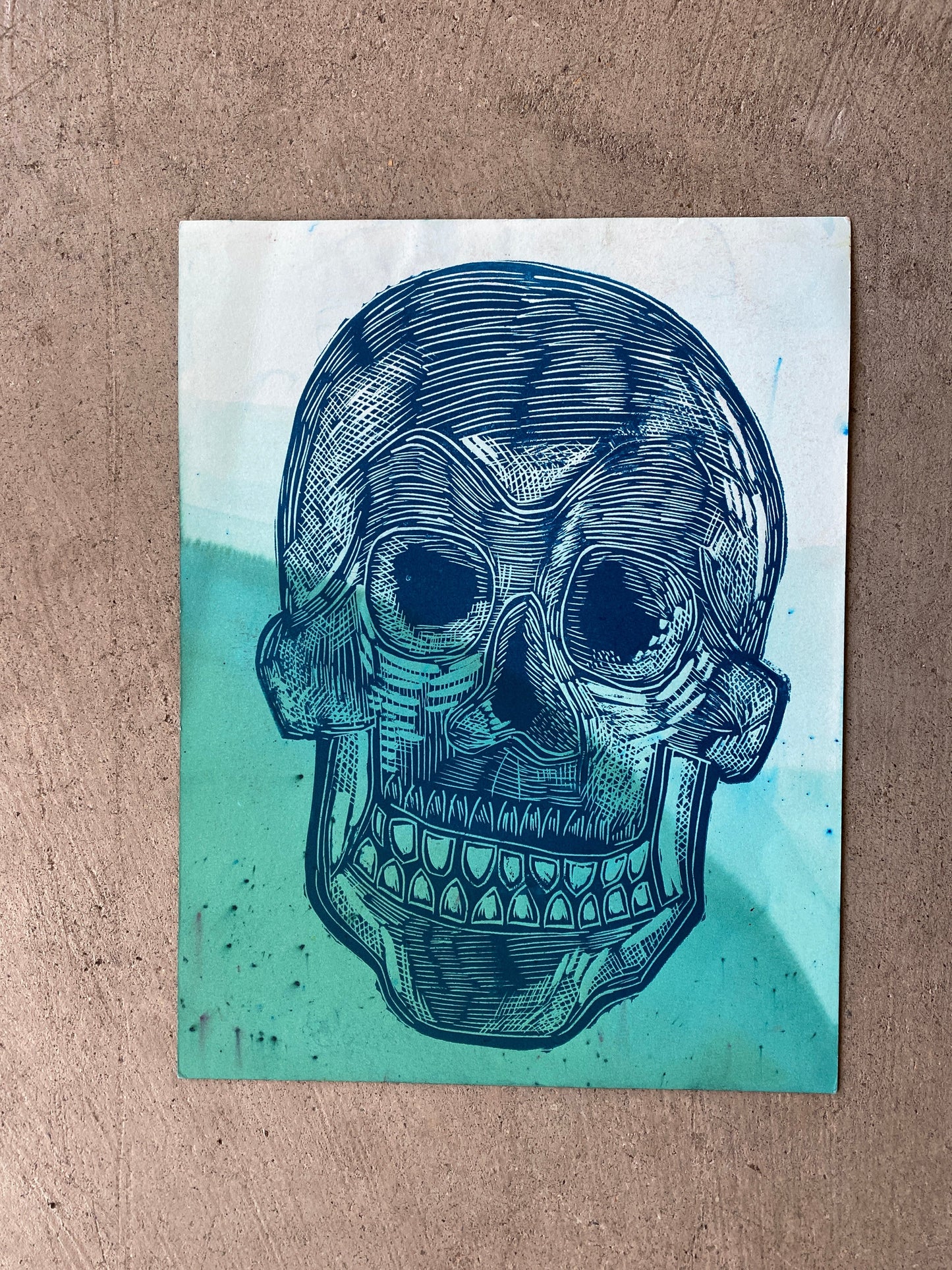 Skull Blue Fade