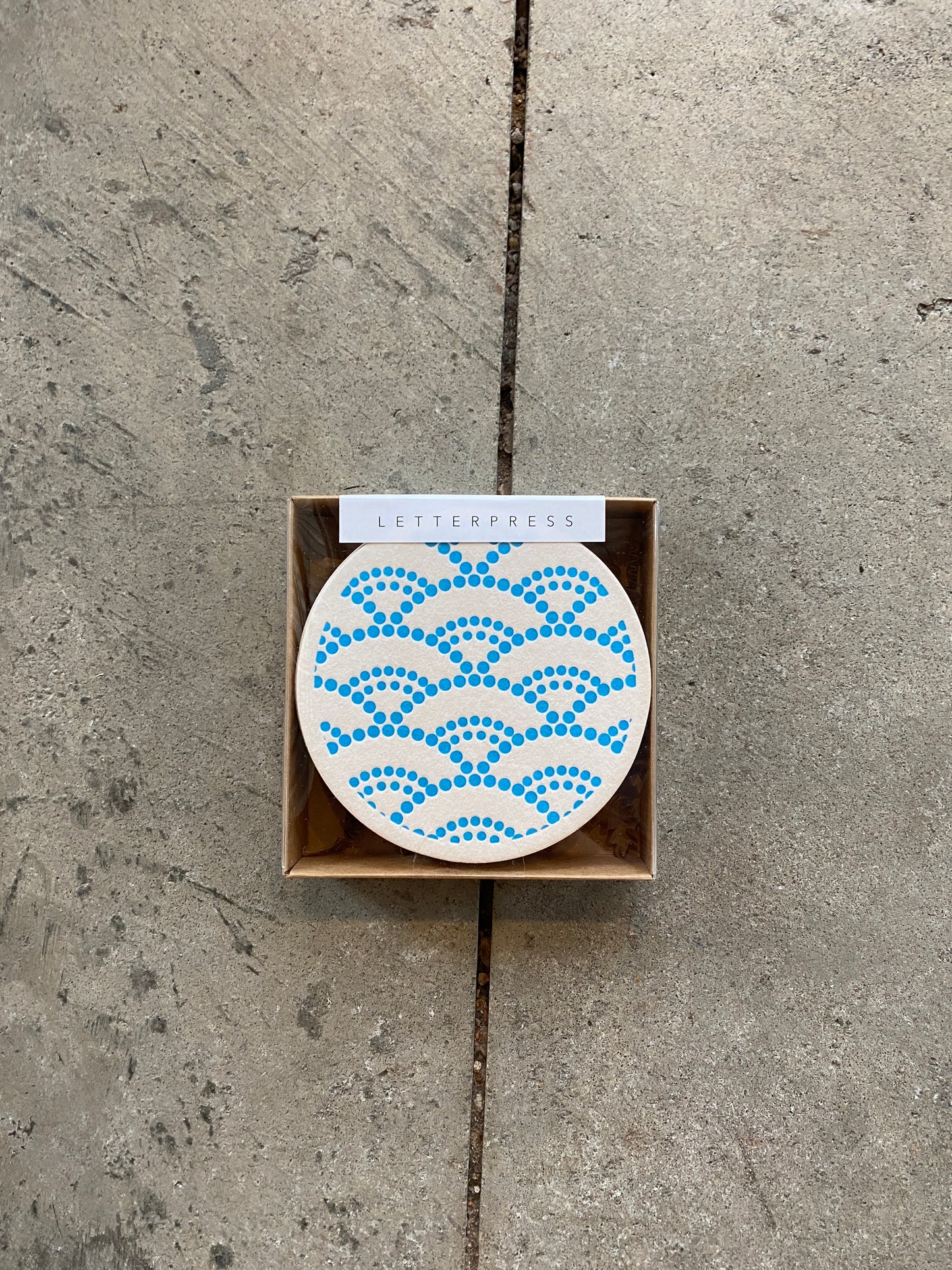 Turquoise Dot Fans Coaster Set