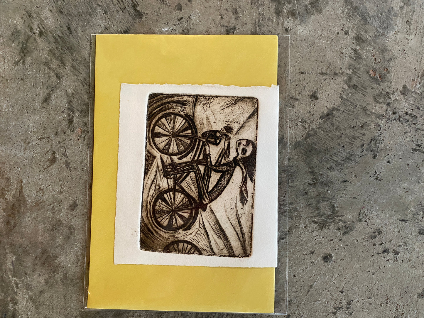 Cyclist with Scarf Mini print