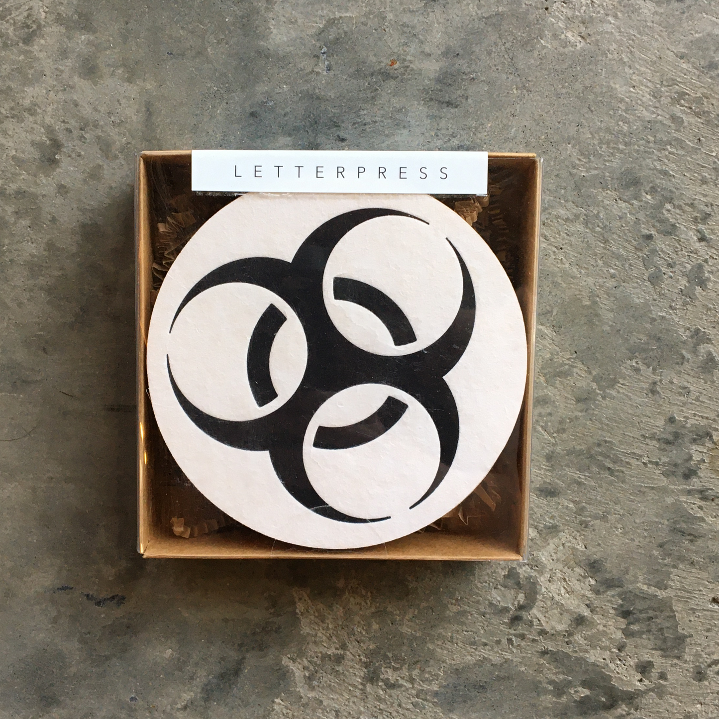 Bio-Hazard Letterpress Coaster set of 10