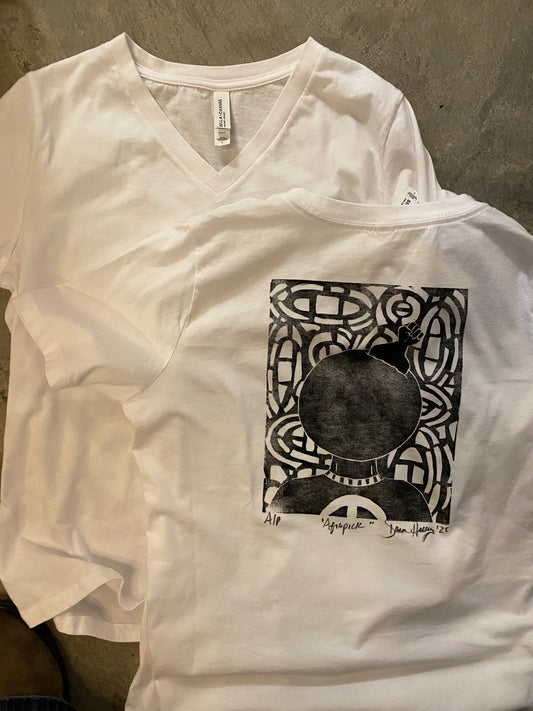 Afro Pick V-Neck (Assorted Colors)