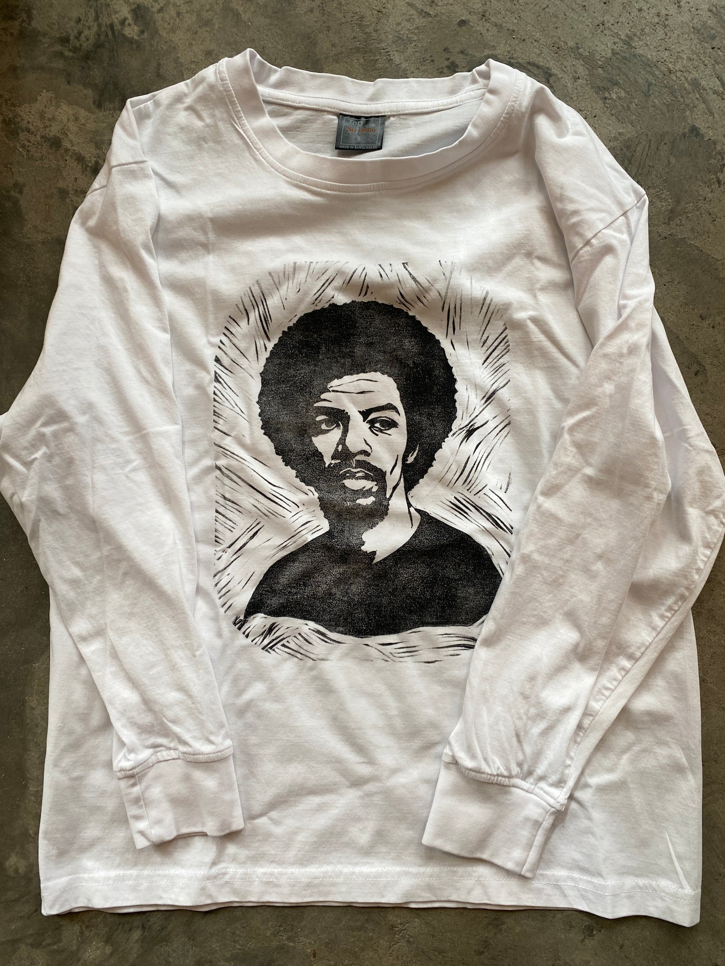 Gil Scott Heron Long Sleeve Crew Neck - White