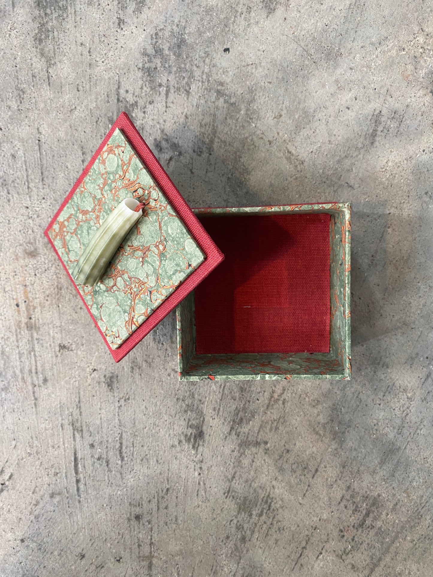 Green and Orange Box with Shell Handle