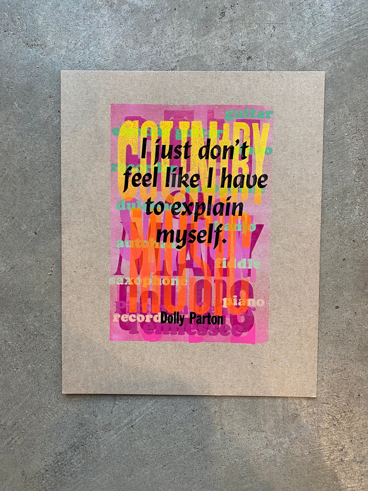 Dolly Parton Quotes Letterpress Print Series by Amos Paul Kennedy