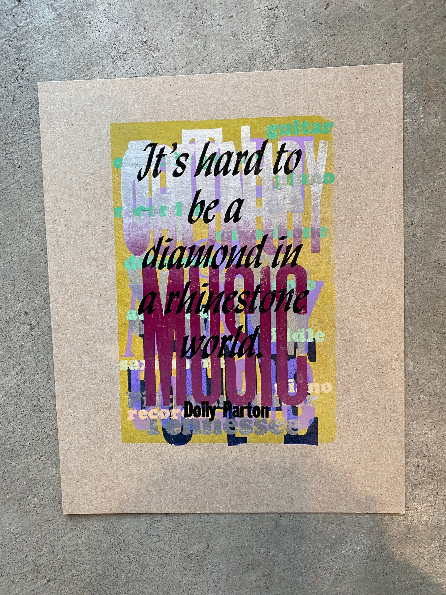 Dolly Parton Quotes Letterpress Print Series by Amos Paul Kennedy