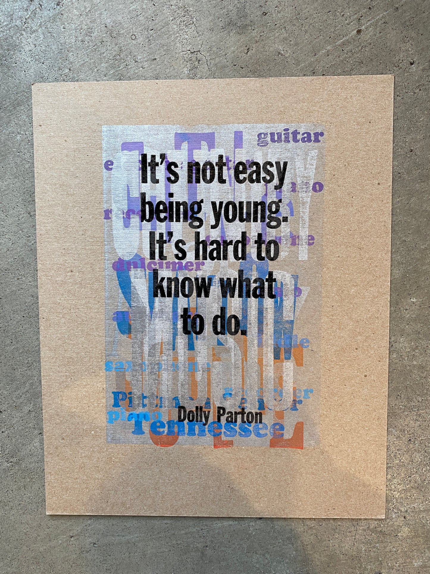 Dolly Parton Quotes Letterpress Print Series by Amos Paul Kennedy
