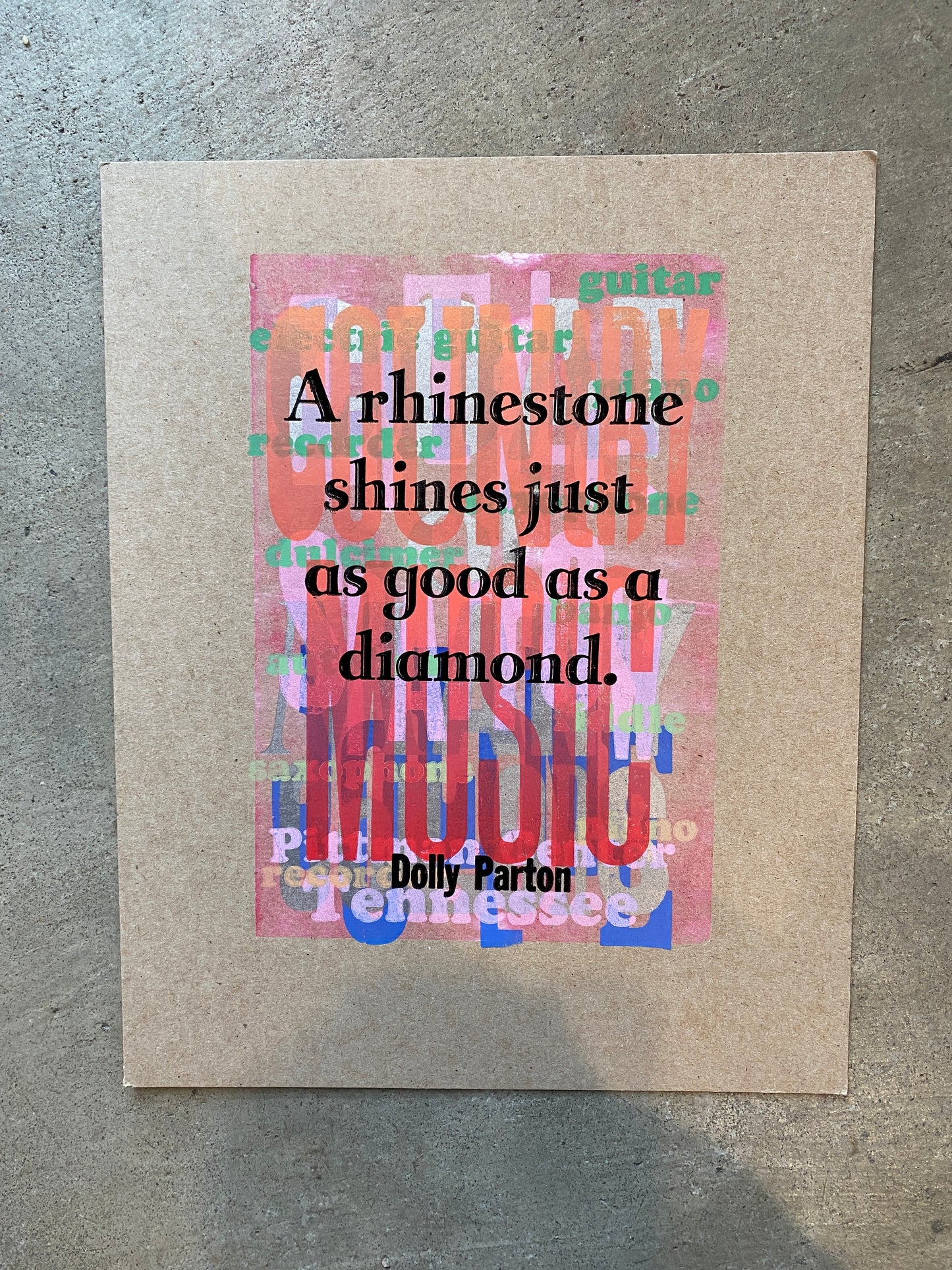 Dolly Parton Quotes Letterpress Print Series by Amos Paul Kennedy