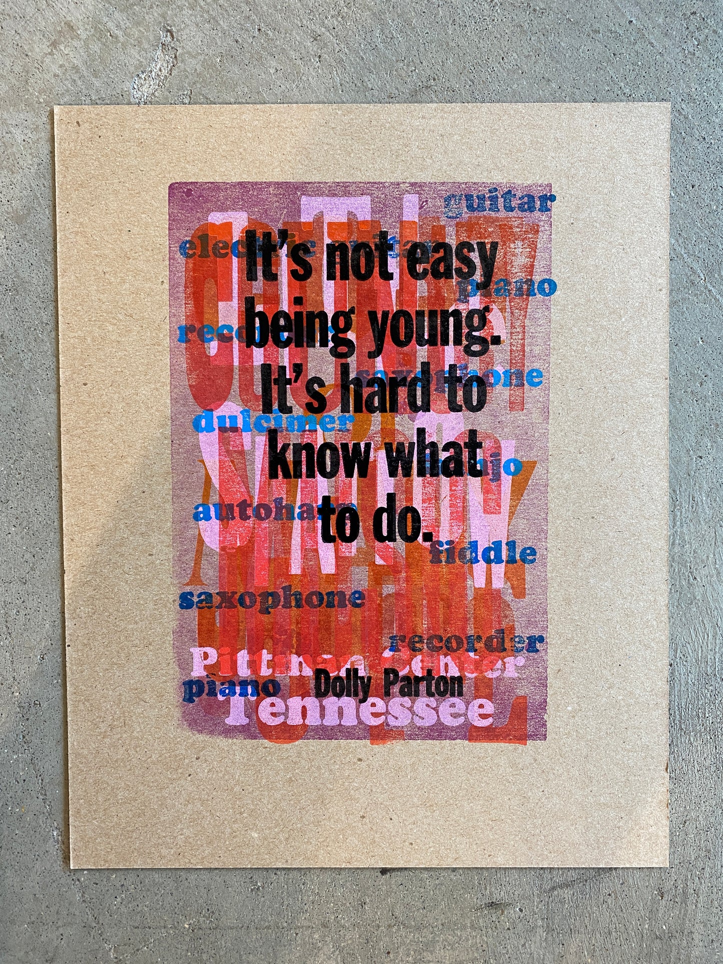 Dolly Parton Quotes Letterpress Print Series by Amos Paul Kennedy