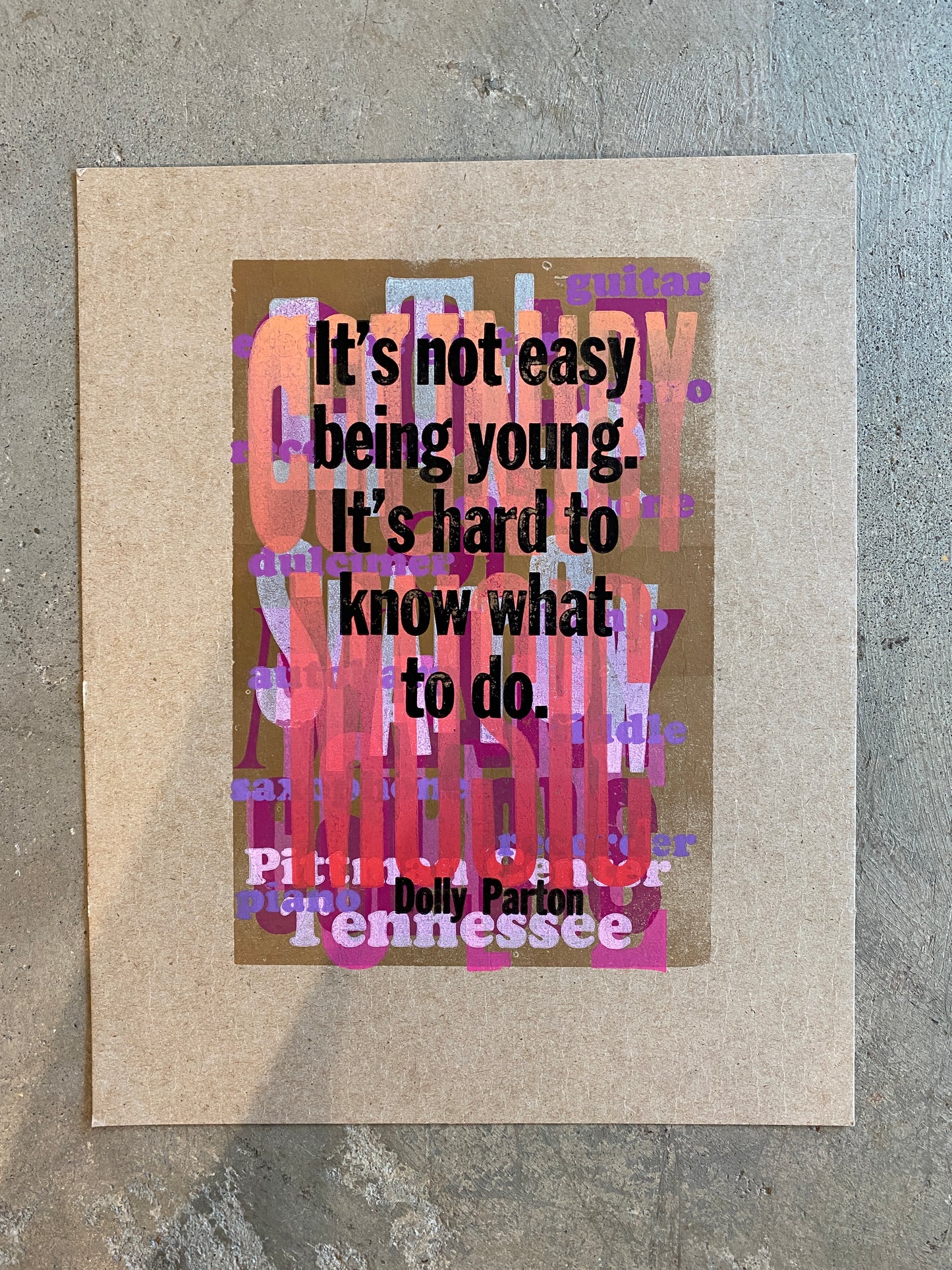 Dolly Parton Quotes Letterpress Print Series by Amos Paul Kennedy