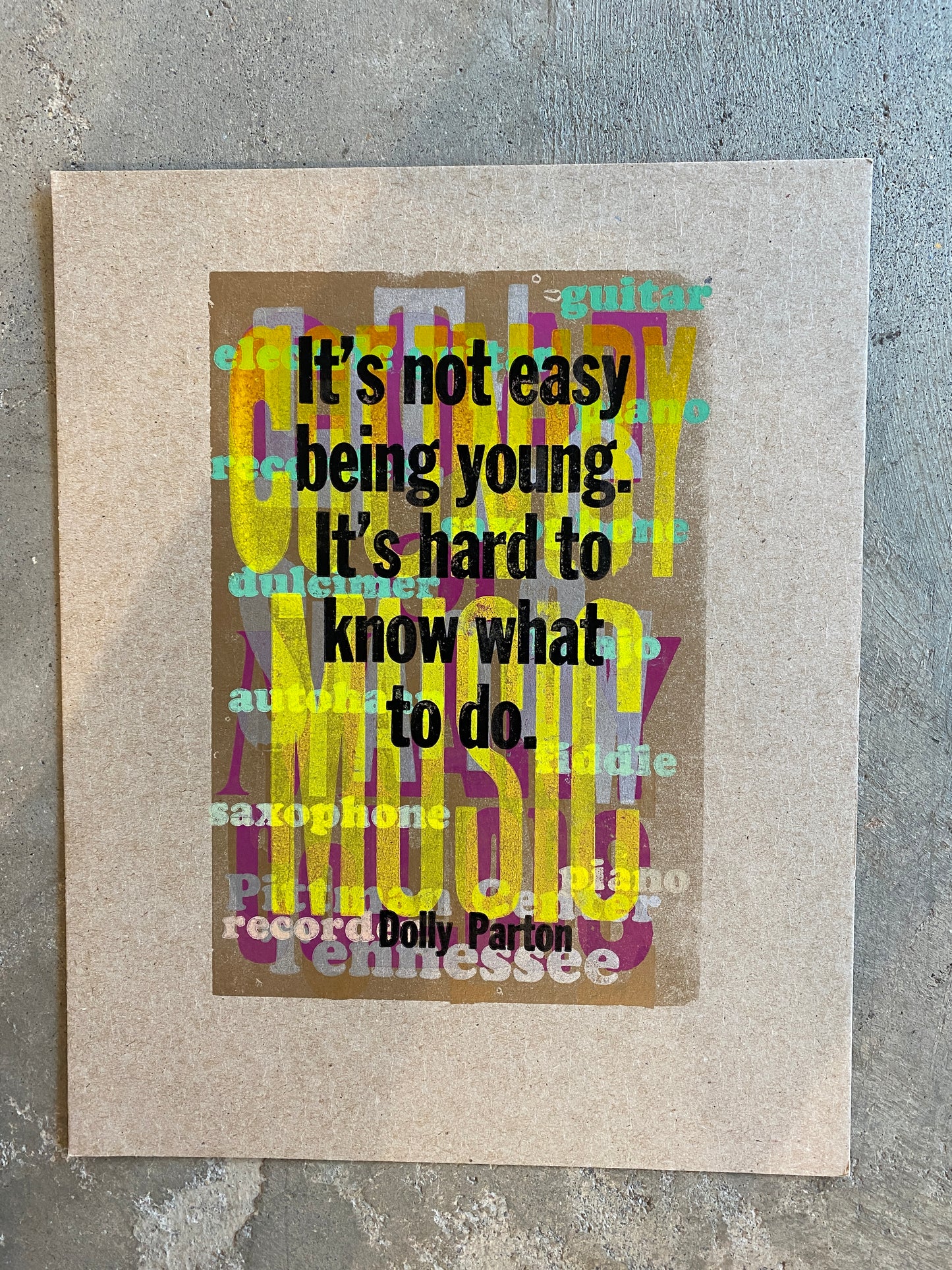 Dolly Parton Quotes Letterpress Print Series by Amos Paul Kennedy