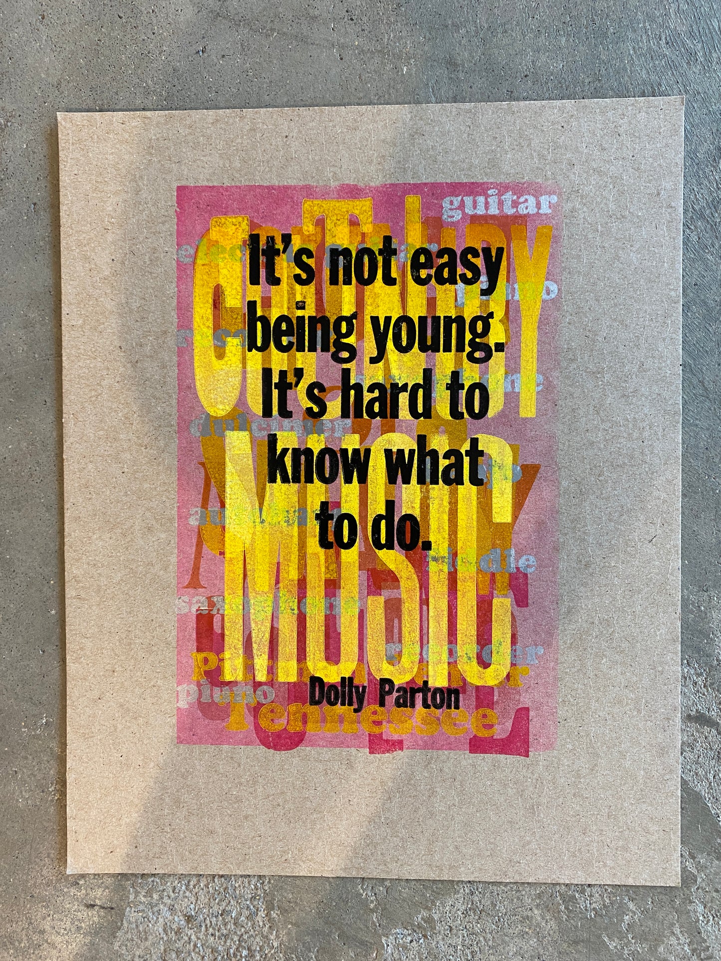 Dolly Parton Quotes Letterpress Print Series by Amos Paul Kennedy