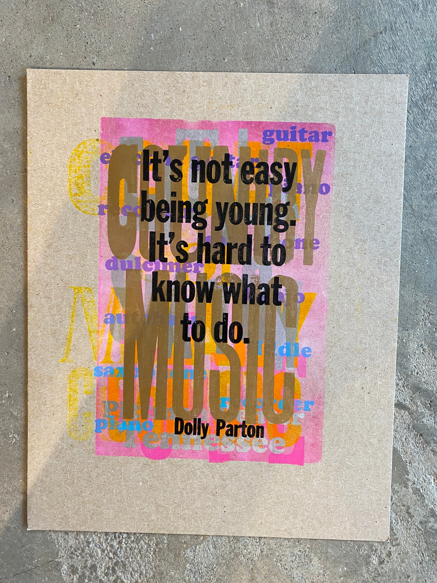 Dolly Parton Quotes Letterpress Print Series by Amos Paul Kennedy
