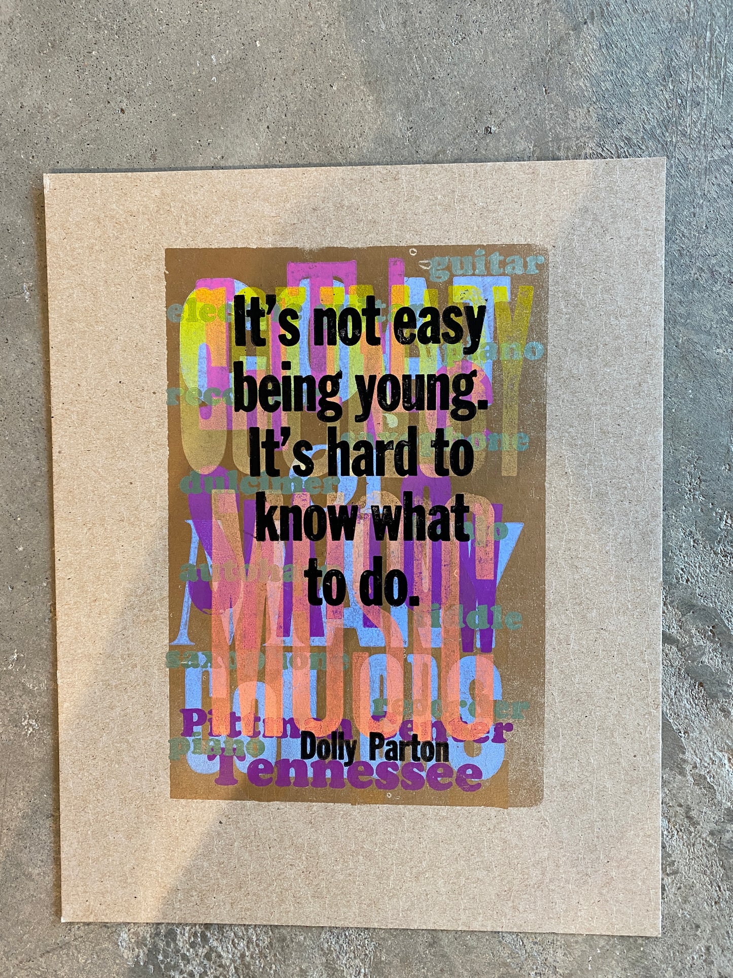 Dolly Parton Quotes Letterpress Print Series by Amos Paul Kennedy