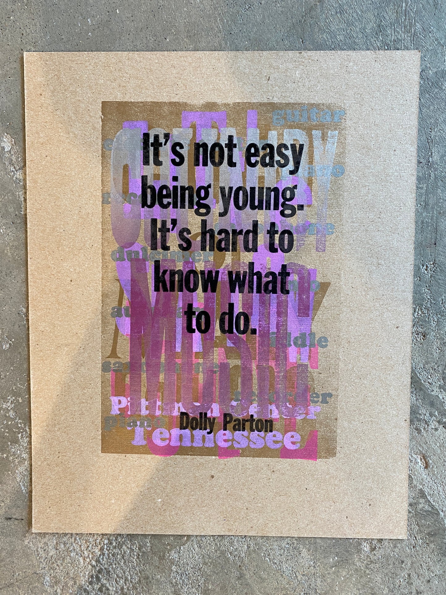 Dolly Parton Quotes Letterpress Print Series by Amos Paul Kennedy