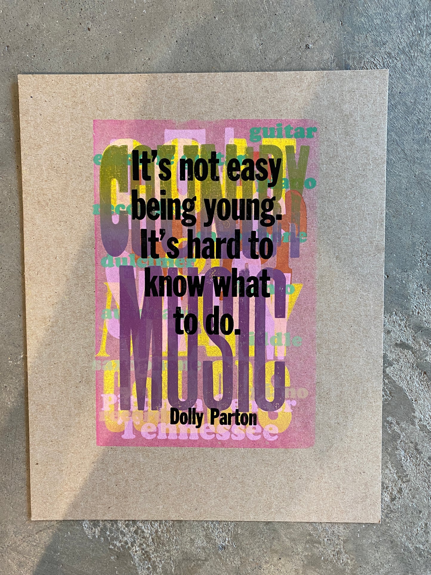 Dolly Parton Quotes Letterpress Print Series by Amos Paul Kennedy