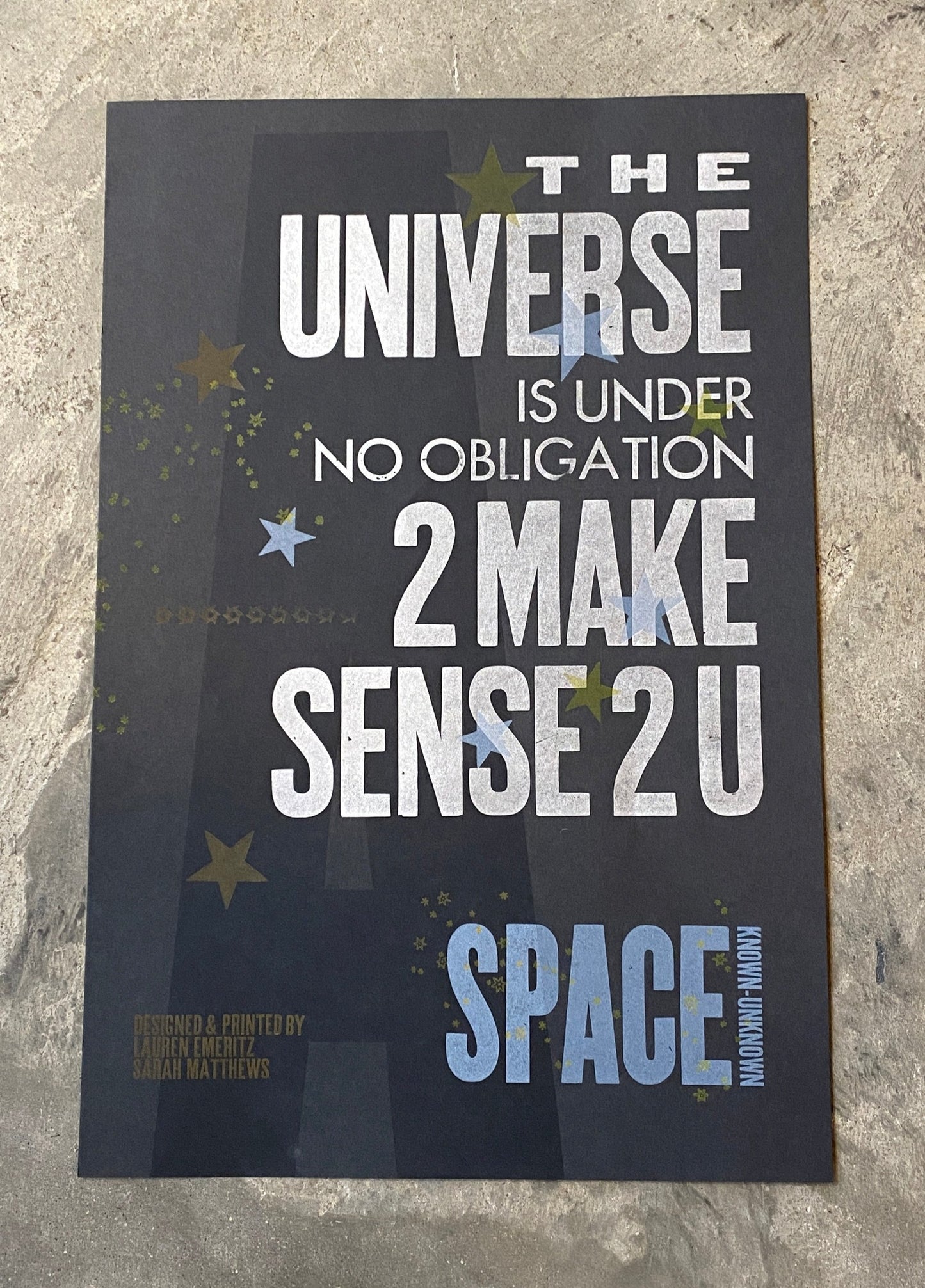 SPACE: Known/Unknown Portfolio and Prints by Sarah Matthews and Lauren Emeritz