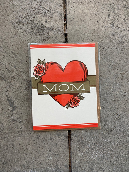 Mom Heart Banner Greeting Card