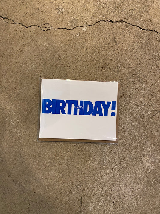 Happy Birthday Blue Type Greeting Card