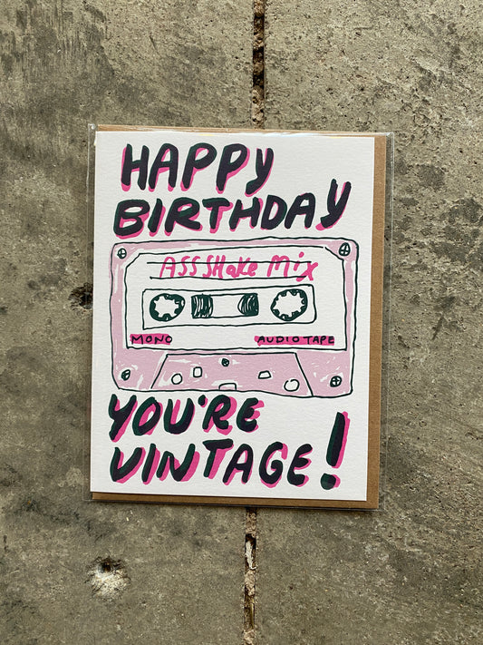 Vintage Mixtape Birthday Card