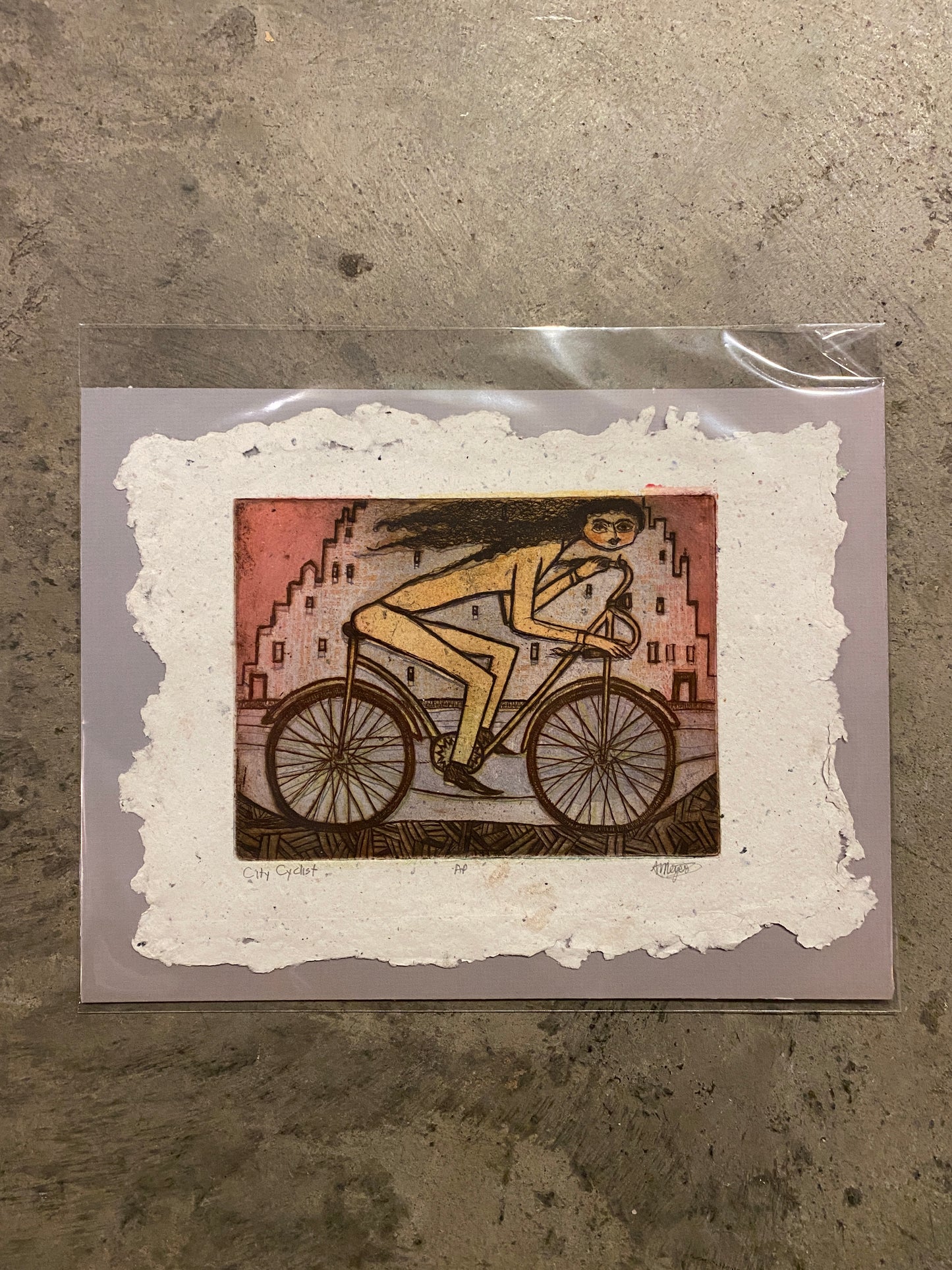 City Cyclist Handmade Paper