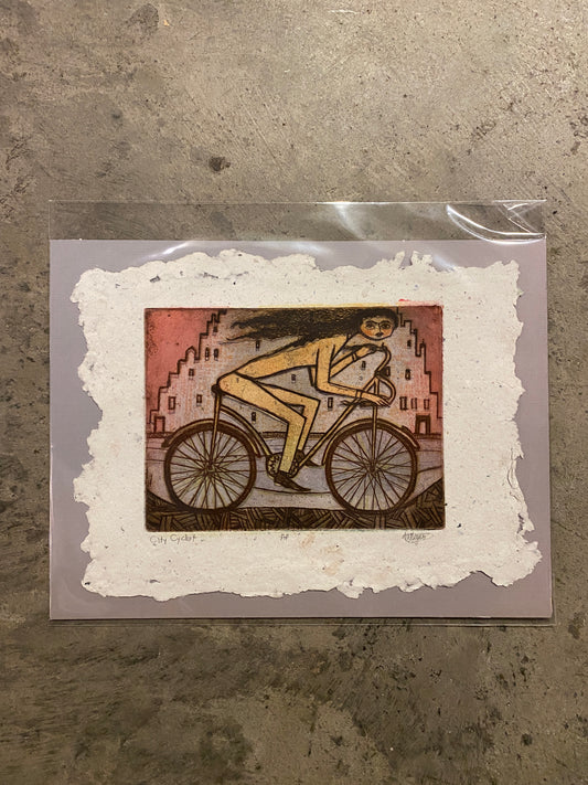 City Cyclist Handmade Paper