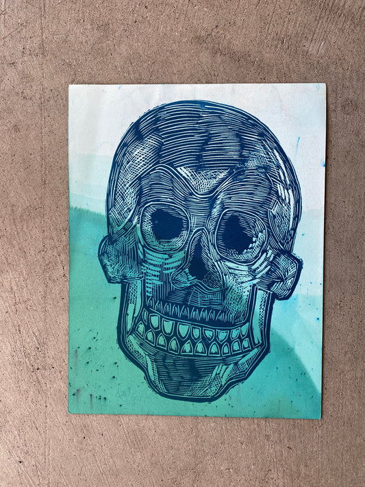 Skull Blue Fade