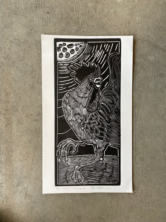 Rooster in the Moonlight
