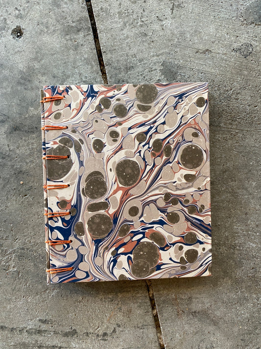 Belgian Bound Sketchbook with Neutral Marbled Paper