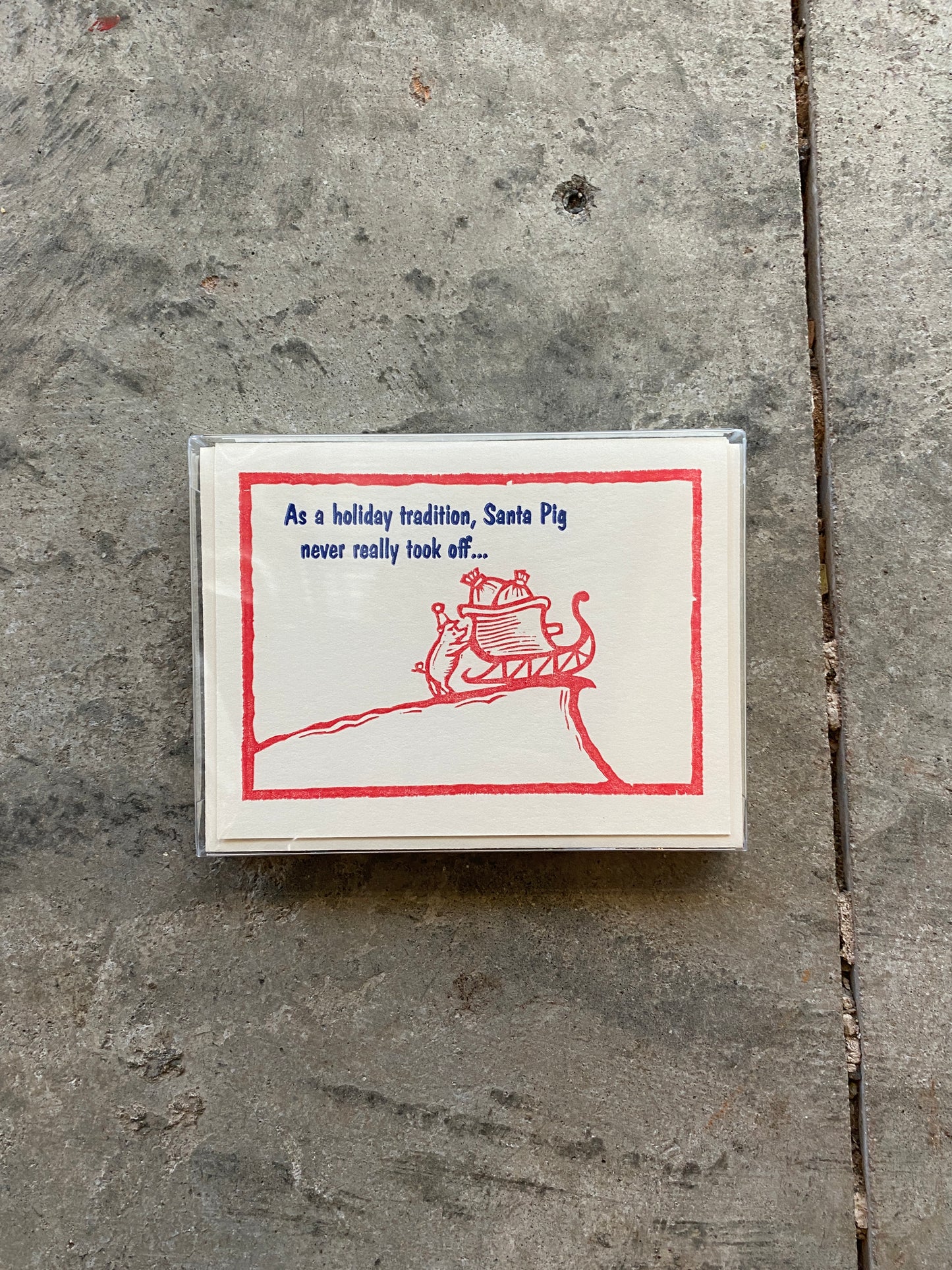 Santa Pig Boxed Greeting Cards (box/5)