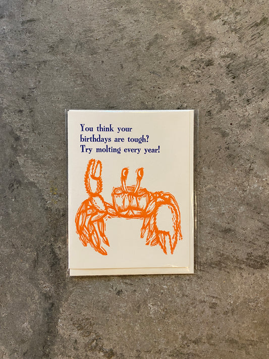 Crab Molting Birthday Greeting Card
