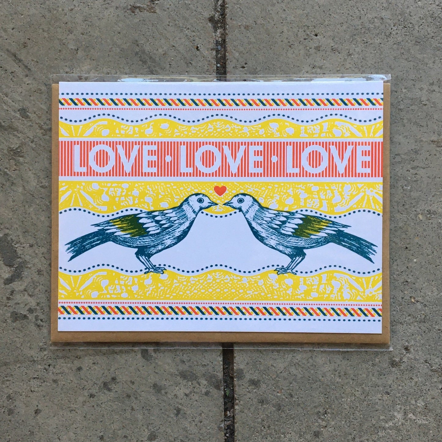LOVE LOVE LOVE Birds Greeting Card