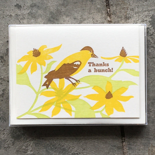 Thanks a Bunch Goldfinch Greeting Card