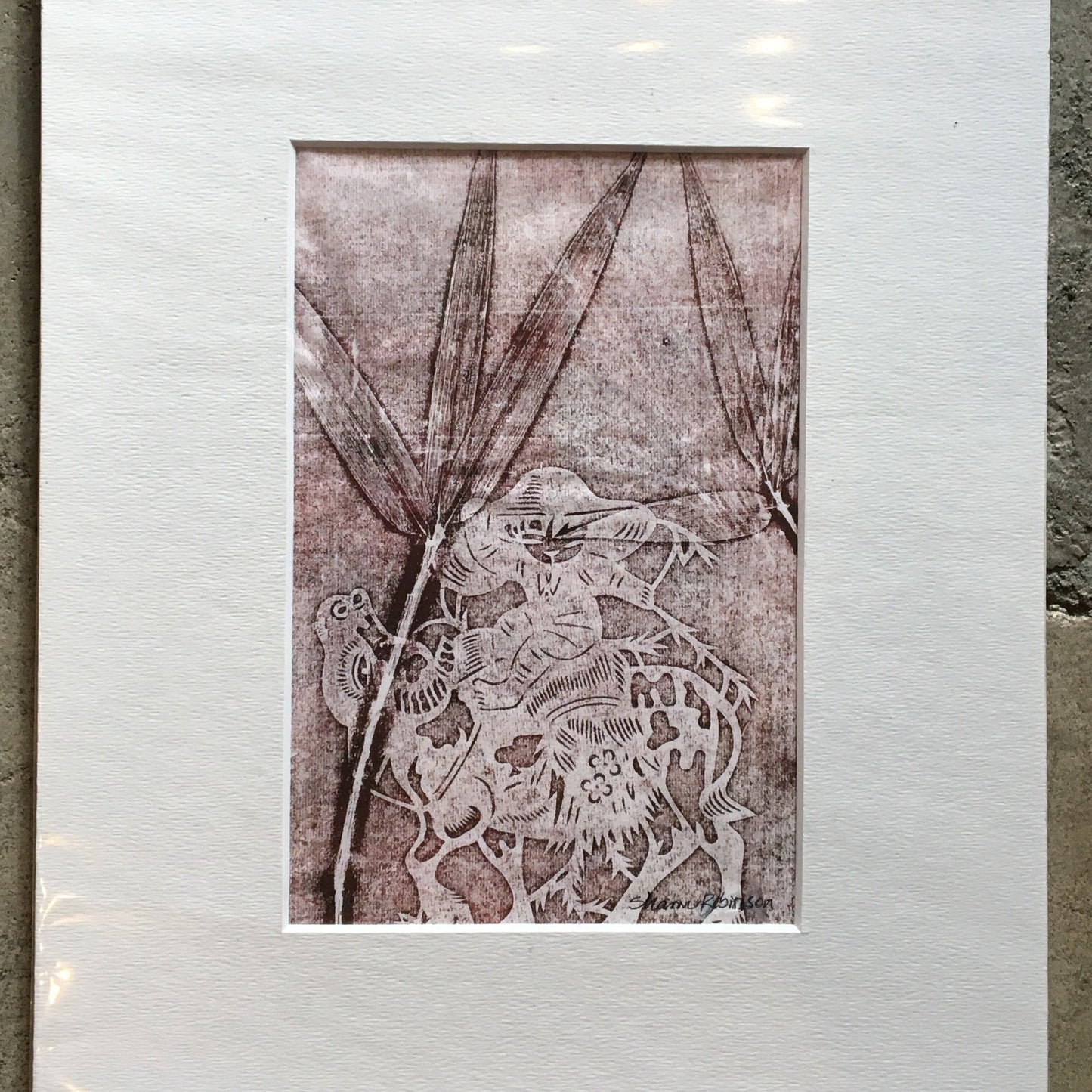 Monoprint with Palm Fronds