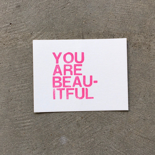You Are Beautiful Pink Postcard