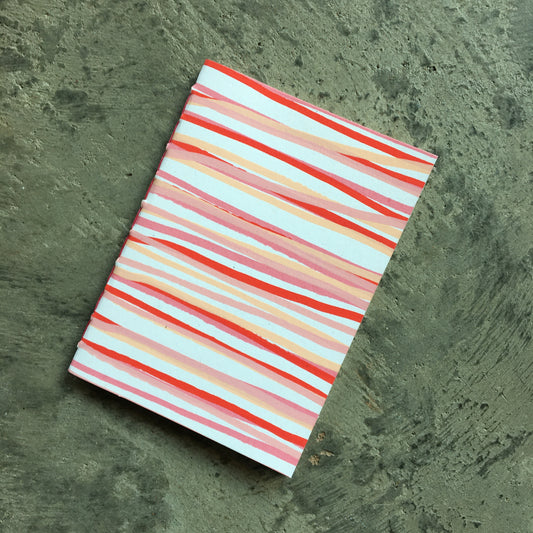 Screenprinted Jotter White and Pink Stripes