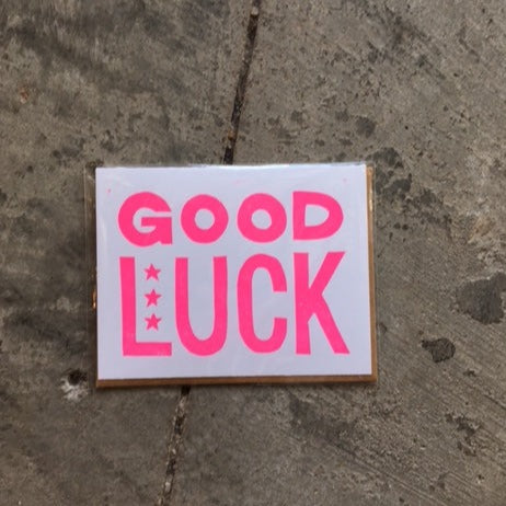 Good Luck Pink Greeting Card