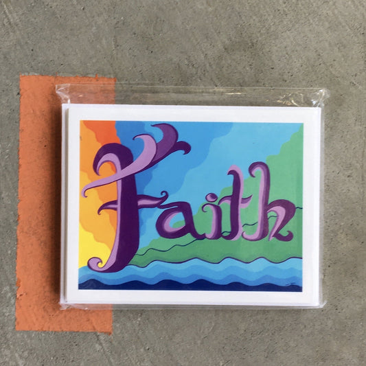 Faith Rainbow Waves  8 pack Greeting Card